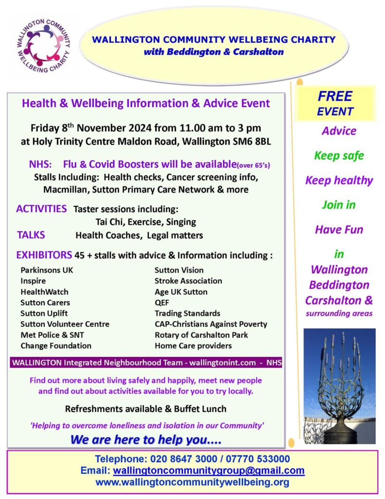 Wallington Wellbeing Event Flyer