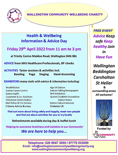 Wallington Wellbeing Event Flyer