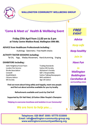 Wallington Wellbeing Event Flyer