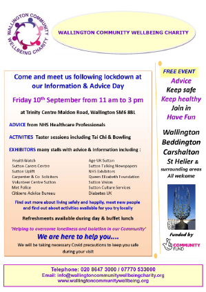 Wallington Wellbeing Event Flyer