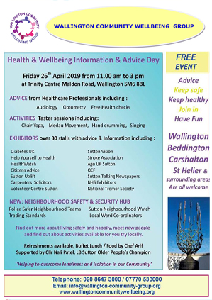 Wallington Wellbeing Event Flyer