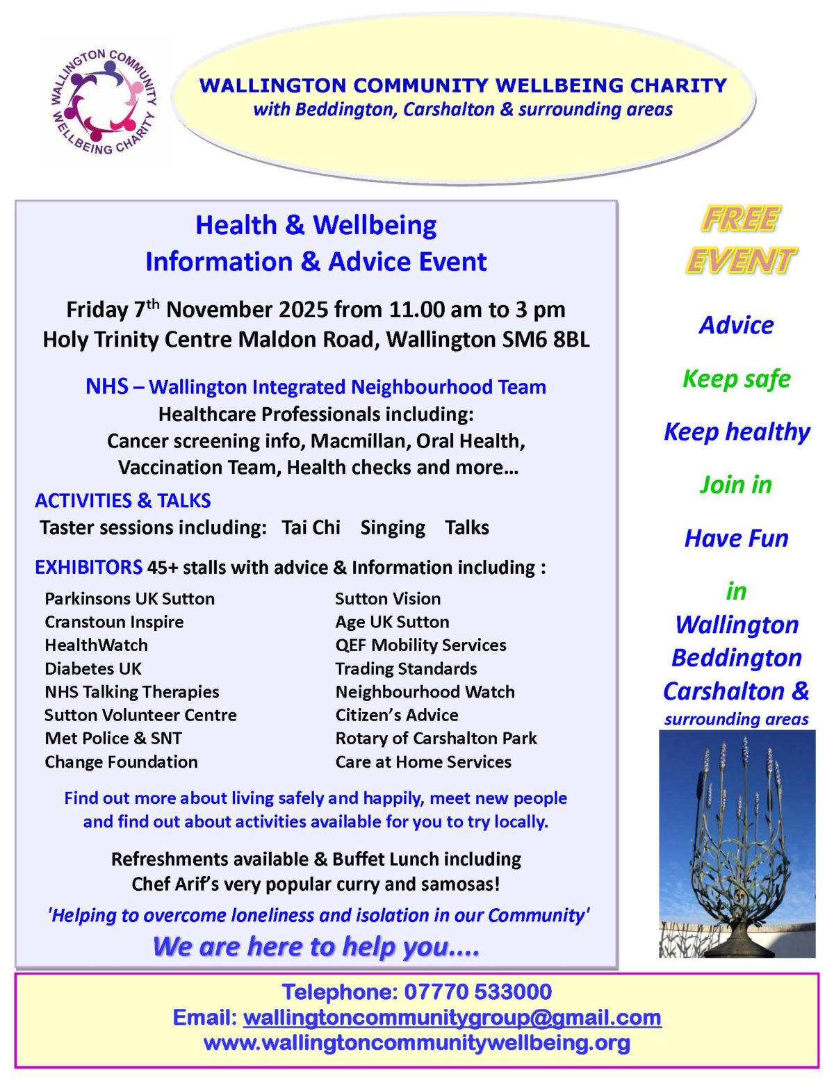Health Wellbeing Event At Trinity Centre Wallington Community